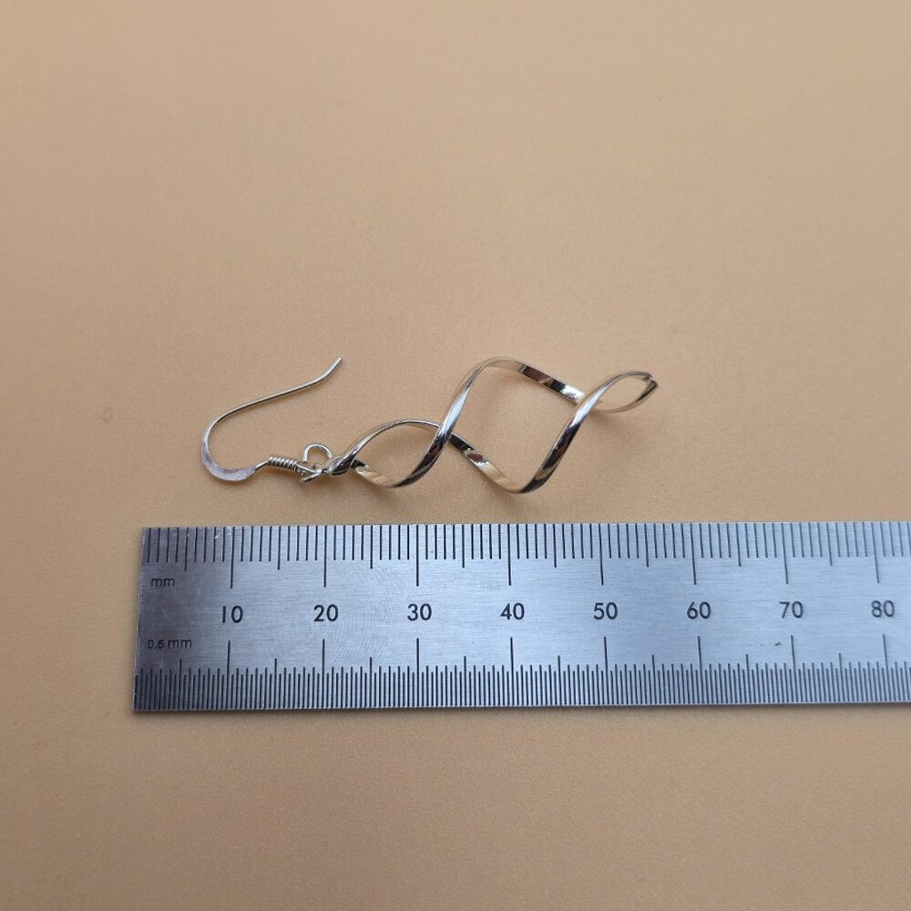 Sterling Silver Cute Pattern Simple Dangle Earrin… - image 4